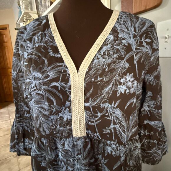 SAIPH womens Santorini knee length dress size medium made in Italy tiered bell s - Picture 2 of 15